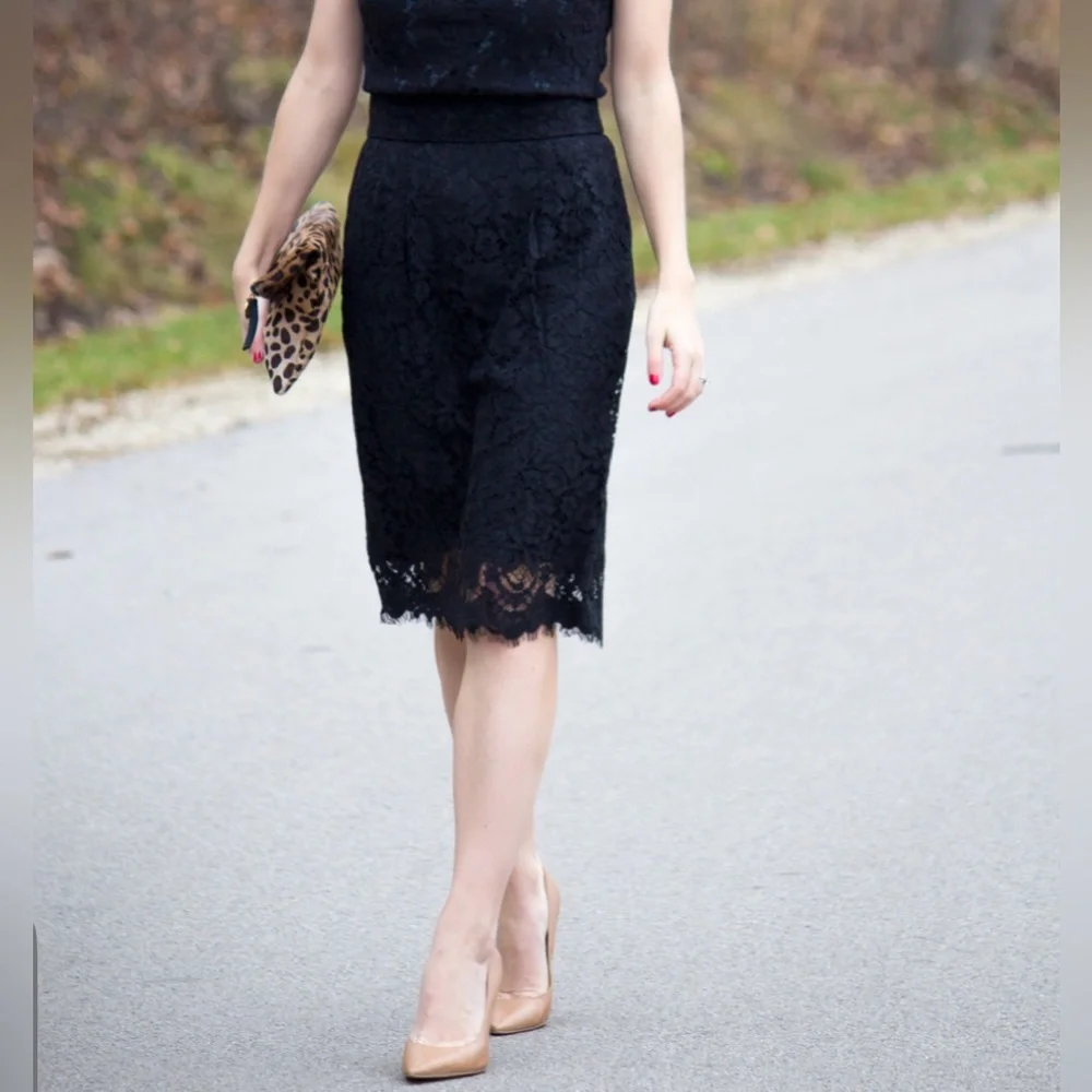 🏷️ J. Crew Women's Floral Lace Pencil Skirt New With Tag